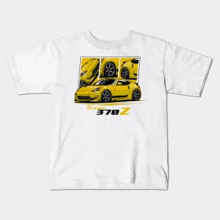 Yellow Nissan 370z JDM Car Kids T-Shirt